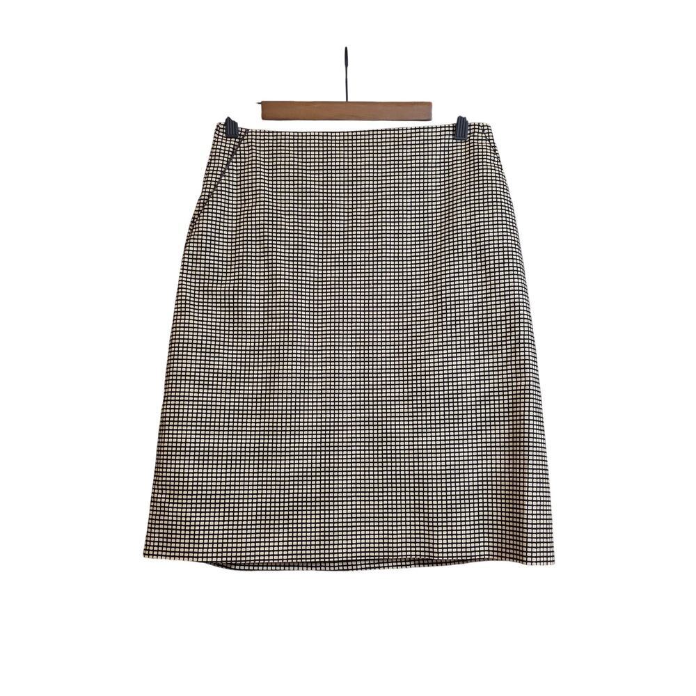 Akris Punto Pencil Skirt Beige/Black Size 8 - Picture 1 of 7